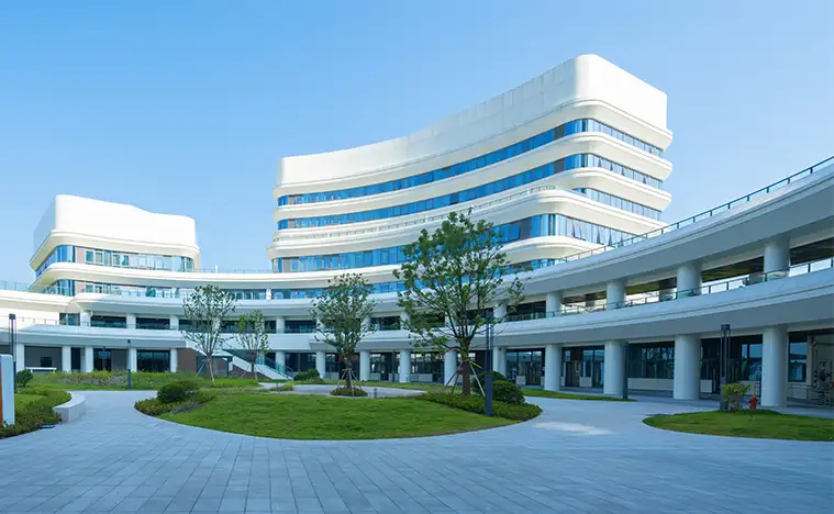 The administrative building square of the hospital